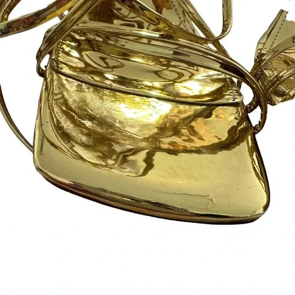 ISNOM Lace Up Heels Sandals for Women, Square Toe, Open Toe size 10 - Picture 4 of 6